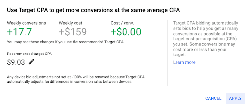 google ads target cpa - smart bidding