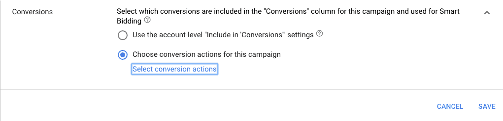 Campaign level conversions